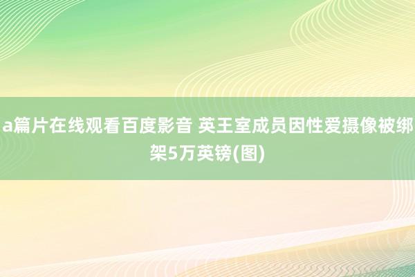 a篇片在线观看百度影音 英王室成员因性爱摄像被绑架5万英镑(图)