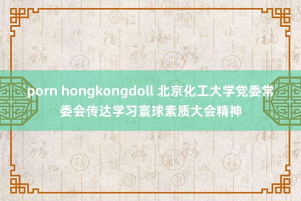 porn hongkongdoll 北京化工大学党委常委会传达学习寰球素质大会精神