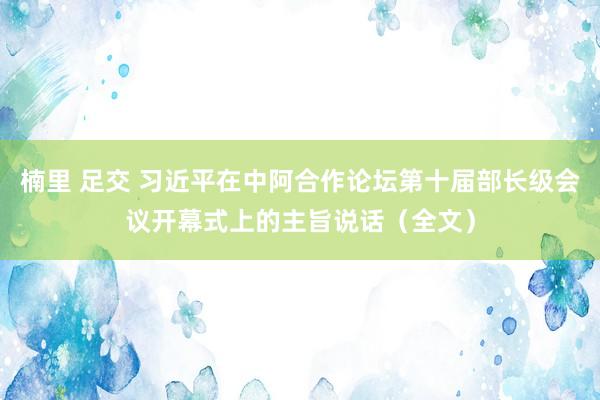 楠里 足交 习近平在中阿合作论坛第十届部长级会议开幕式上的主旨说话（全文）